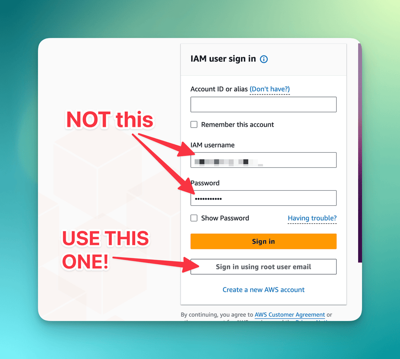 AWS login